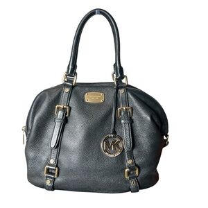 Michael Kors Black Satchel with Gold Accents